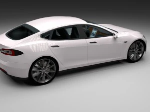 tesla model s dengan sasis-interior hdri Model 3D