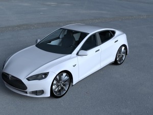 tesla model s with chassis-interior hdri 3D 모델