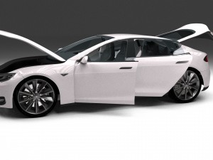 tesla model s with chassis-interior hdri 3D 모델