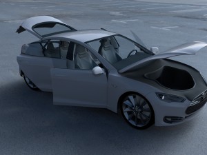 tesla model s with chassis-interior hdri 3D 모델