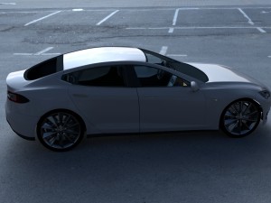 tesla model s with chassis-interior hdri 3D 모델