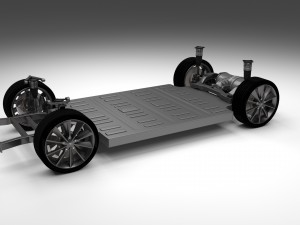 tesla model s with chassis-interior hdri 3D 모델