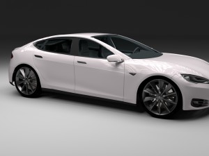 tesla model s with chassis-interior hdri 3D 모델