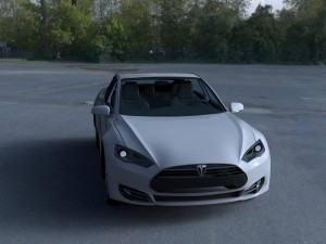 tesla model s with chassis-interior hdri 3D 모델