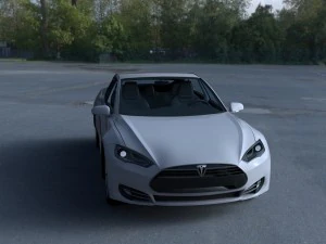 tesla model s dengan sasis-interior hdri Model 3D