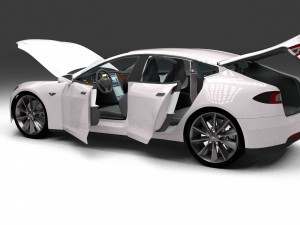 tesla model s with chassis-interior hdri 3D 모델