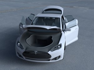 tesla model s with chassis-interior hdri 3D 모델
