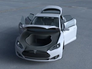 tesla model s dengan sasis-interior hdri Model 3D