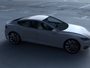 tesla model s with chassis-interior hdri 3D 모델