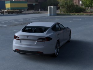 tesla model s with chassis-interior hdri 3D 모델
