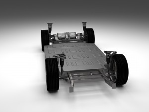 tesla model s with chassis-interior hdri 3D 모델