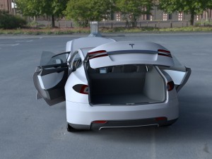 tesla model s with chassis-interior hdri 3D 모델