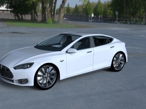 tesla model s with chassis-interior hdri 3D 모델