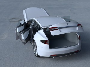 tesla model s with chassis-interior hdri 3D 모델