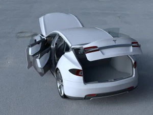 tesla model s dengan sasis-interior hdri Model 3D