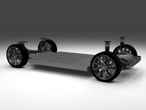 tesla model s with chassis-interior hdri 3D 모델