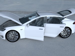 tesla model s with chassis-interior hdri 3D 모델