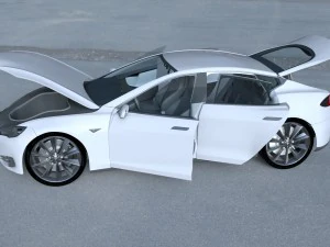 tesla model s dengan sasis-interior hdri Model 3D
