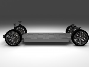 tesla model s with chassis-interior hdri 3D 모델