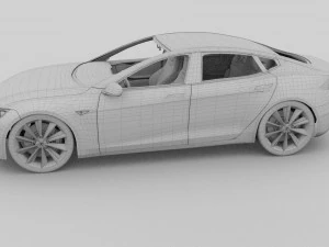 tesla model s dengan sasis-interior hdri Model 3D