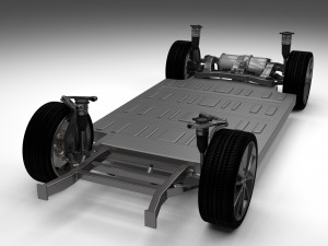 tesla model s with chassis-interior hdri 3D 모델