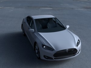 tesla model s with chassis-interior hdri 3D 모델