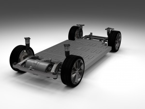 tesla model s with chassis-interior hdri 3D 모델