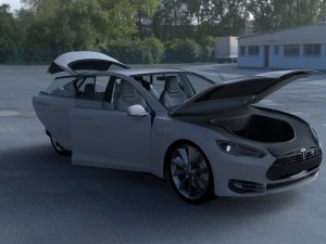 tesla model s with chassis-interior hdri 3D 모델