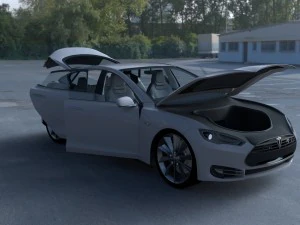 tesla model s dengan sasis-interior hdri Model 3D