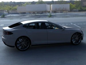 tesla model s dengan sasis-interior hdri Model 3D