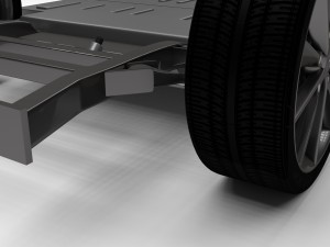 tesla model s with chassis-interior hdri 3D 모델