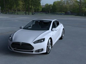 tesla model s dengan sasis-interior hdri Model 3D