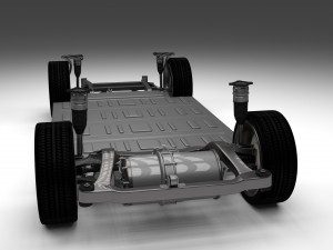 tesla model s with chassis-interior hdri 3D 모델