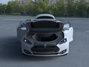 tesla model s with chassis-interior hdri 3D 모델