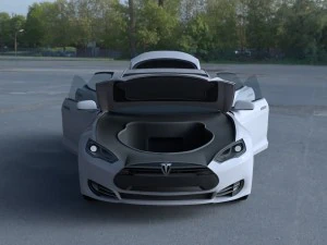 tesla model s dengan sasis-interior hdri Model 3D