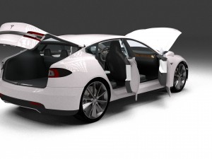 tesla model s with chassis-interior hdri 3D 모델