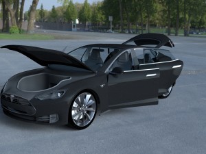 tesla model s with interior hdri 3D मॉडल