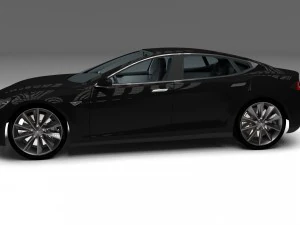 tesla modelo s com interior hdri Modelo 3D