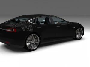 tesla modelo s com interior hdri Modelo 3D