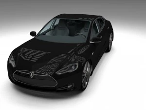 tesla modelo s com interior hdri Modelo 3D