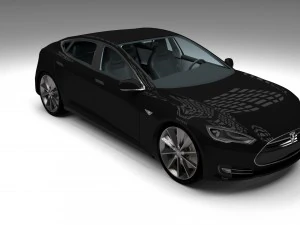 tesla modelo s com interior hdri Modelo 3D