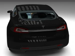 tesla modelo s com interior hdri Modelo 3D
