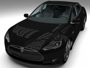 tesla modelo s com interior hdri Modelo 3D