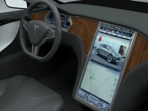 tesla modelo s com interior hdri Modelo 3D