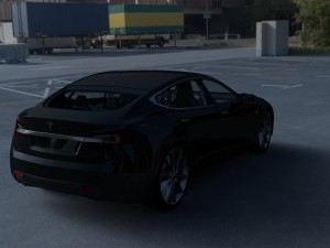 tesla model s with interior hdri 3D मॉडल