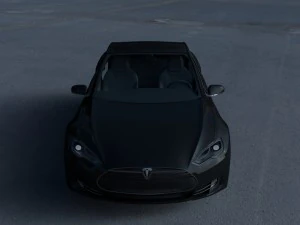 tesla modelo s com interior hdri Modelo 3D