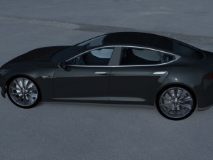 tesla model s with interior hdri 3D मॉडल