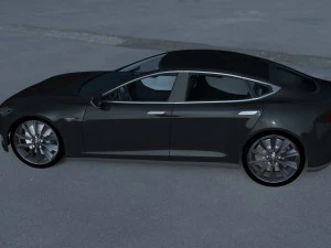 tesla modelo s com interior hdri Modelo 3D