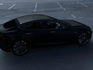 tesla modelo s com interior hdri Modelo 3D