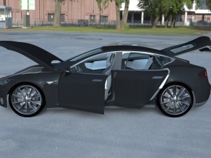 tesla model s with interior hdri 3D मॉडल
